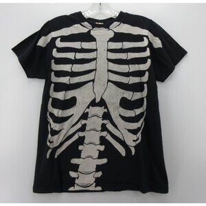 VINTAGE Anatomy Skeleton Shirt Small Rib Cage Double Sided Halloween